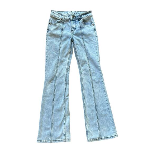 Motel Denim - Motel Denim Jeans Women Size XS Blue Light Wash Mid Waist  Mid Rise Wide Leg